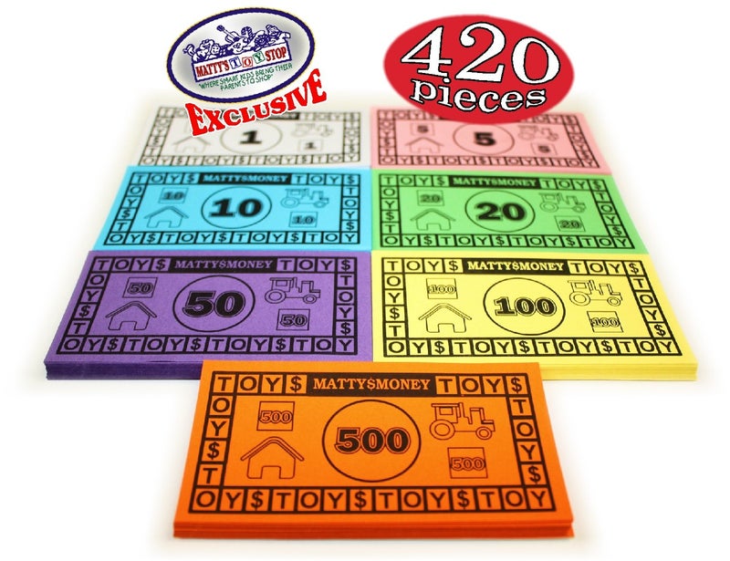 Matty's Toy Stop Matty's Money 420 Piece Replacement Play Money Set (60 Pieces Each of $1's, $5's, $10's, $20's, $50's, $100's & $500's) $41,160 in Game Money - Image 4